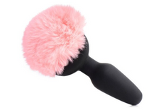 Load image into Gallery viewer, Pink Bunny Tail Vibrating Anal Plug