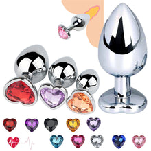 Load image into Gallery viewer, Adult BDSM  Heart stone Stainless Metal  Anal Plug Large
