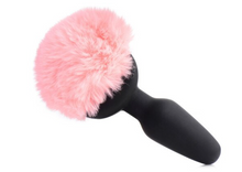 Load image into Gallery viewer, Pink Bunny Tail Vibrating Anal Plug
